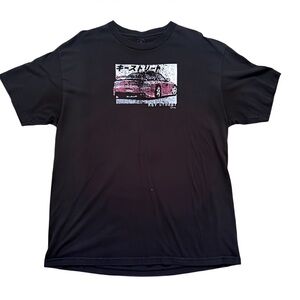Key Street Black Graphic drift car print T shirt Size XL